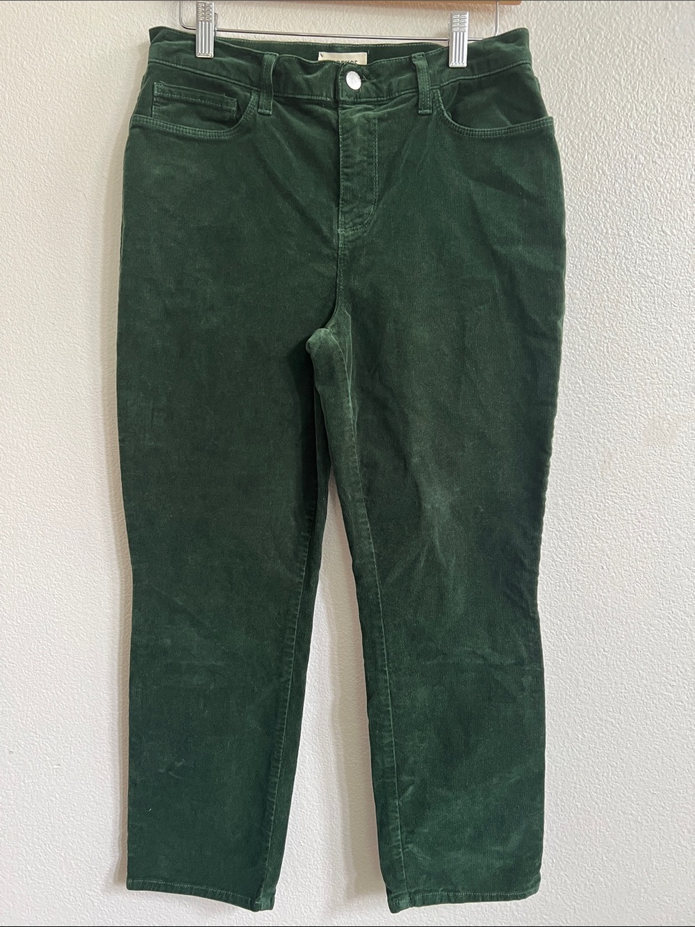 L'AGENCE Sada Crop Slim Corduroy Pants Moss Green Women's Size 30